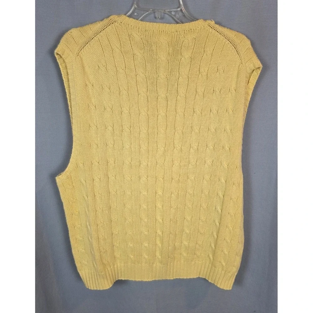 Polo Ralph Lauren 100% Pima Cotton Cable Knit Sweater Vest Yellow XXL
